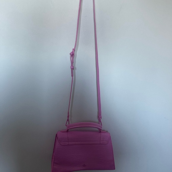 Call It Spring Pink Textured Top Handle Bag with Long Strap Barbie - Picture 12 of 12